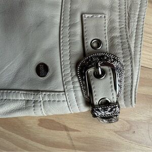 Scotch & Soda Cream Real Leather Western pants. Isabel Marant Style. Free People